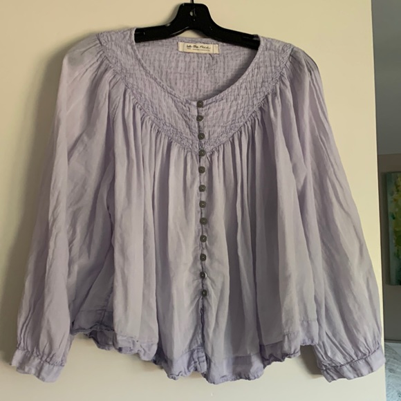 Free People Tops - Free People light lavender peasant blouse